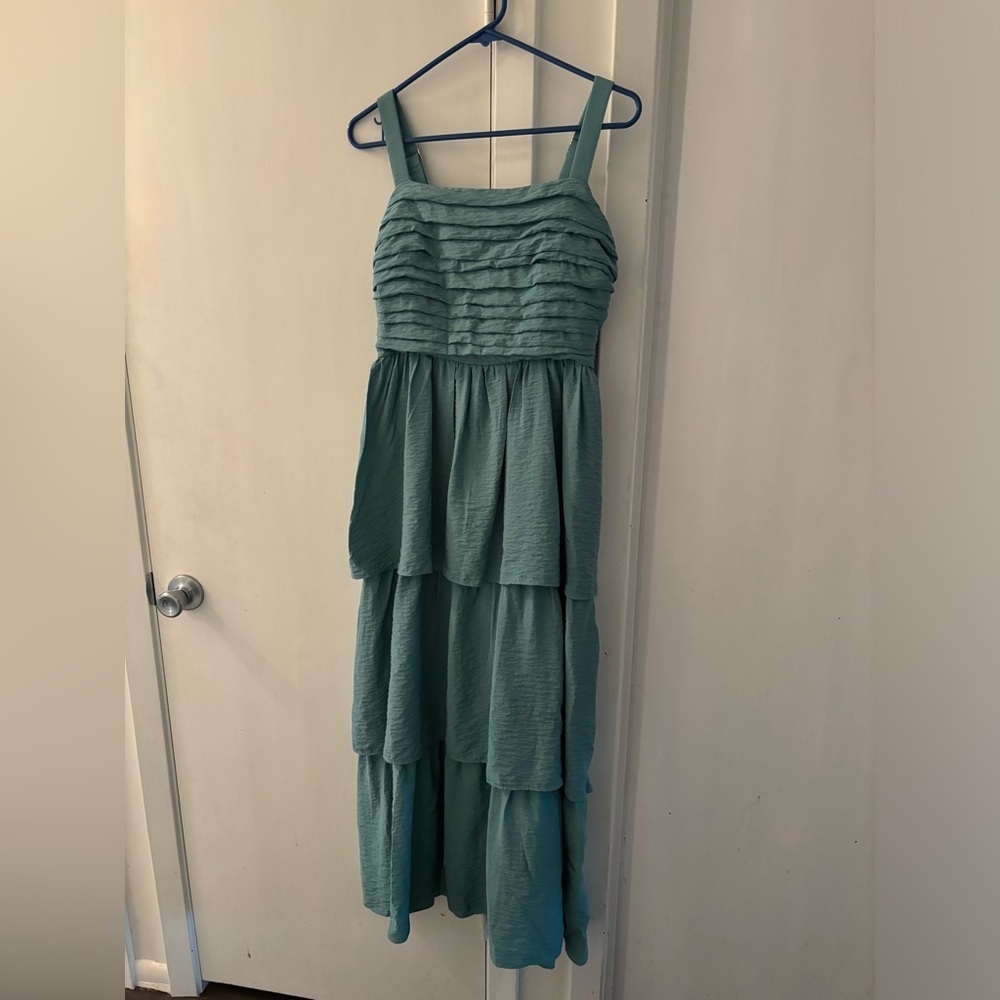 Abercrombie & Fitch Emerson Tiered Maxi Dress - Size M color Green